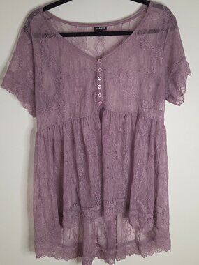 Torrid Lace Babydoll Top szL